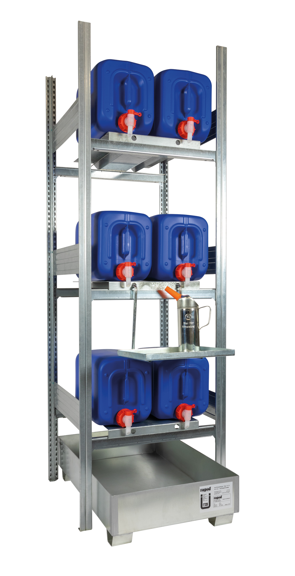Kanisterregal mit Auffangwanne AFP 650/2-K